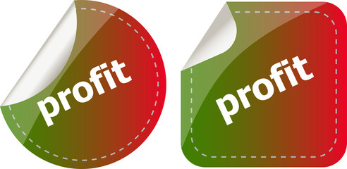 Fototapete - stickers label set business tag with profit word
