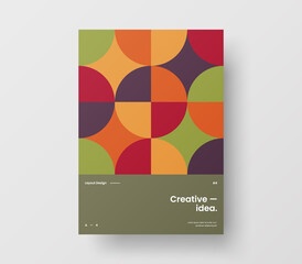 Vertical corporate identity A4 report cover. Abstract geometric vector business presentation design layout. Amazing company front page illustration brochure template.