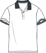 Flat Sketch Polo Collar T-shirt Design For Young Men
