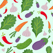 Seamless pattern vegetable flat design