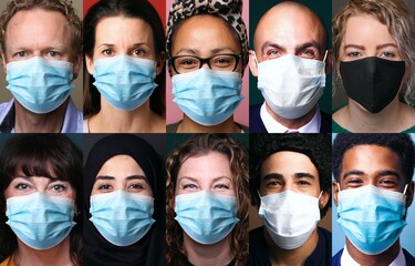 beautiful people wearing a mouth mask