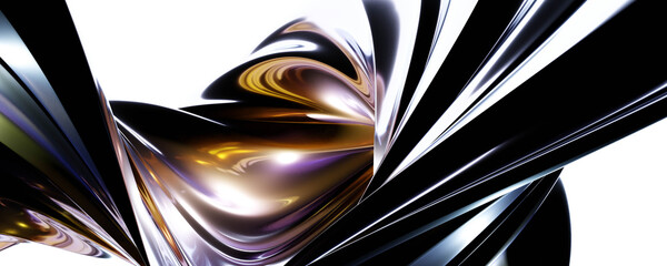 Poster - modern abstract futuristic shapes 3d render illustration background