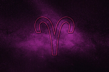 Wall Mural - aries zodiac sign, night sky, horoscope astrology background, aries horoscope symbol.