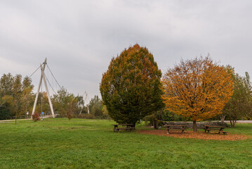 City park on an autumn morning