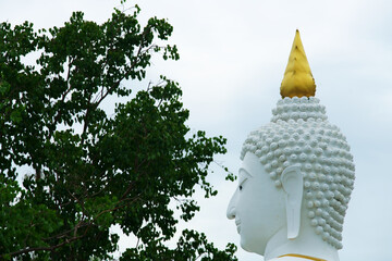 famous big buddha with cloudy sky