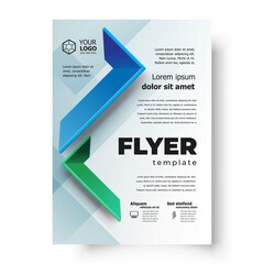 Flyer cover Geometric figure theme brochure design templat