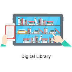 Wall Mural - Digital Library 