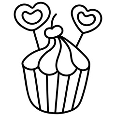 Canvas Print - Sweet Cupcake Drawing 