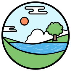 Sticker - Lake View Vector 