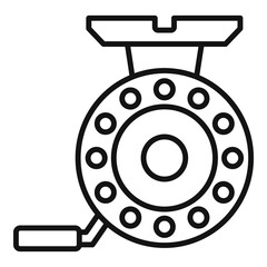 Poster - Equipment fishing reel icon. Outline equipment fishing reel vector icon for web design isolated on white background