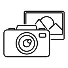 Poster - guide camera icon. outline guide camera vector icon for web design isolated on white background
