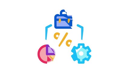 Poster - Outsource Management Icon Animation Outsource Team And World Business Process, Agreement Document And Job Payment