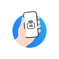Poster - 4G network wireless systems and internet. Communication network. Vector illustration.
