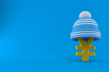 Sticker - Yen currency with winter hat