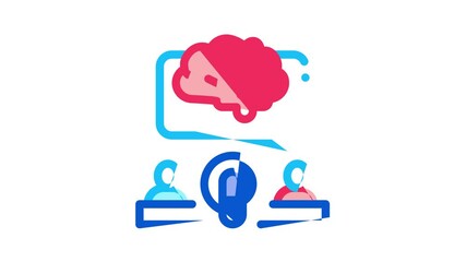 Poster - Podcast And Radio Icon Animation Internet Global Live Broadcasting Podcast, Headphones, Microphone And Antenna