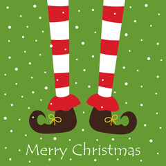 christmas cartoon elf legs isolated on white