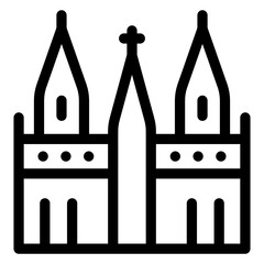 Sticker - 
Icon of cologne castle building in filled style 
