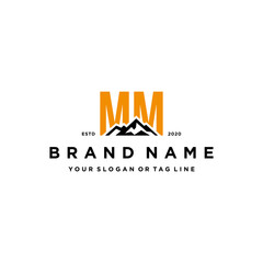 Wall Mural - letter MM mountain logo design vector