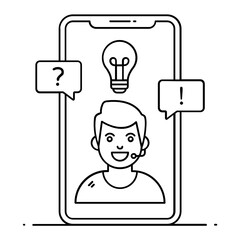 Wall Mural - 
Editable vector style of call center icon
