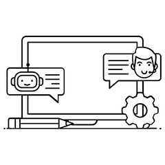 Wall Mural - 
Editable vector style of call center icon
