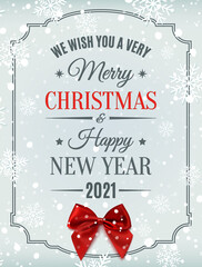 Wall Mural - Merry Christmas and Happy New Year 2021 design.