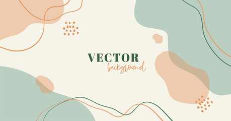Wall Mural - abstract minimal organic vector background in pastel colors with copy space for text. facebook cover