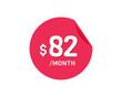 © Rubel - $82 Dollar Month. 82 USD Monthly sticker