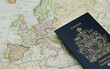 © hamzeh - canada passport on a geographical map of Europe