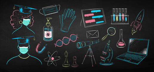 Wall Mural - new normal education set
