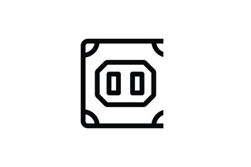 Poster - Electrician Outline Icon - Electric Socket