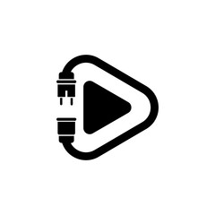 Poster - Electric play icon in black. Vector on isolated white background. EPS 10