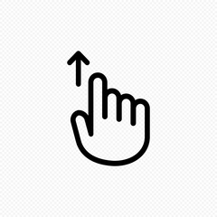 Poster - Hand cursor touch screen gestures icon. Swipe up icon. Vector on isolated transparent background. EPS 10