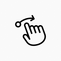 Poster - Hand cursor touch screen gestures icon. Swipe to left, right and up icon. Vector on isolated transparent background. EPS 10