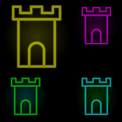 Poster - warehouse neon color set icon. Simple thin line, outline vector of building landmarks icons for ui and ux, website or mobile application