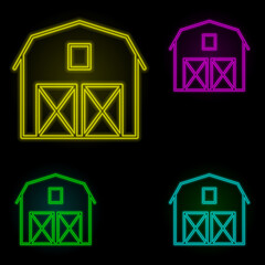 Aufkleber - house percent neon color set icon. Simple thin line, outline vector of building landmarks icons for ui and ux, website or mobile application