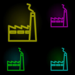 Aufkleber - factory neon color set icon. Simple thin line, outline vector of building landmarks icons for ui and ux, website or mobile application