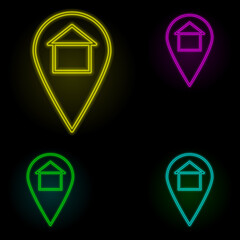 Aufkleber - factory neon color set icon. Simple thin line, outline vector of building landmarks icons for ui and ux, website or mobile application