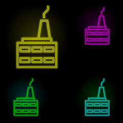 Poster - shop neon color set icon. Simple thin line, outline vector of building landmarks icons for ui and ux, website or mobile application