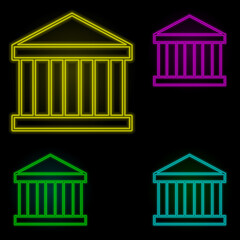 Aufkleber - post office neon color set icon. Simple thin line, outline vector of building landmarks icons for ui and ux, website or mobile application
