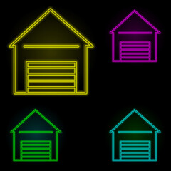 Aufkleber - lighthouse neon color set icon. Simple thin line, outline vector of building landmarks icons for ui and ux, website or mobile application