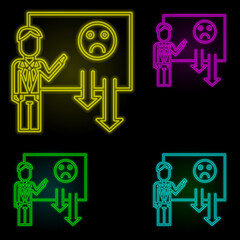 Aufkleber - Corporate and business, bad, fail, feedback, report neon color set icon. Simple thin line, outline vector of corporate and business icons for ui and ux, website or mobile application