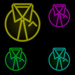 Poster - Corporate and business, tie neon color set icon. Simple thin line, outline vector of corporate and business icons for ui and ux, website or mobile application