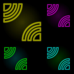 Poster - Signal sign neon color set icon. Simple thin line, outline vector of image icons for ui and ux, website or mobile application