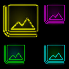 Poster - Image sign neon color set icon. Simple thin line, outline vector of image icons for ui and ux, website or mobile application