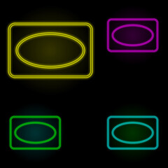 Poster - Vignette sign neon color set icon. Simple thin line, outline vector of image icons for ui and ux, website or mobile application