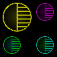 Poster - Contrast sign neon color set icon. Simple thin line, outline vector of image icons for ui and ux, website or mobile application