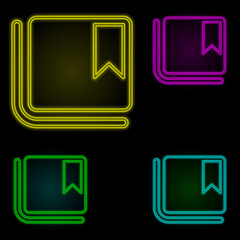 Aufkleber - Bookmark sign neon color set icon. Simple thin line, outline vector of image icons for ui and ux, website or mobile application