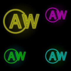 Aufkleber - White balance sign neon color set icon. Simple thin line, outline vector of image icons for ui and ux, website or mobile application
