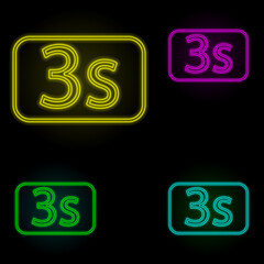 Poster - Timer sign neon color set icon. Simple thin line, outline vector of image icons for ui and ux, website or mobile application