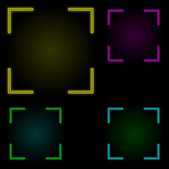 Poster - Focus sign neon color set icon. Simple thin line, outline vector of image icons for ui and ux, website or mobile application